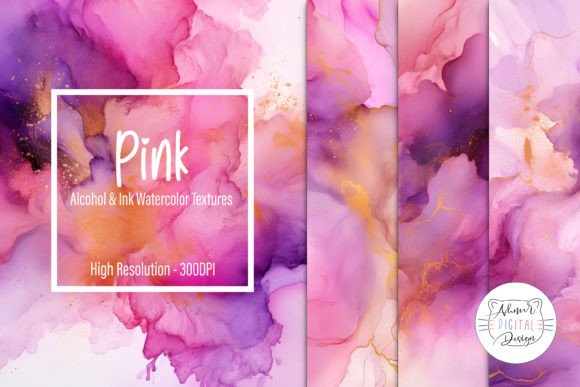 Download Pink Alcohol &amp; Ink Watercolor Textures - Pink Collection