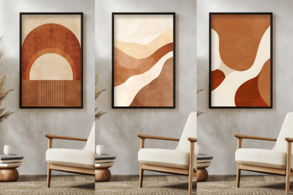 Download Bundle 3 Terracotta Abstract Art Prints - Print Collection