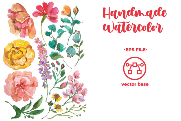 Download Watercolor Flower Elements Hand Draw - Premium Resources