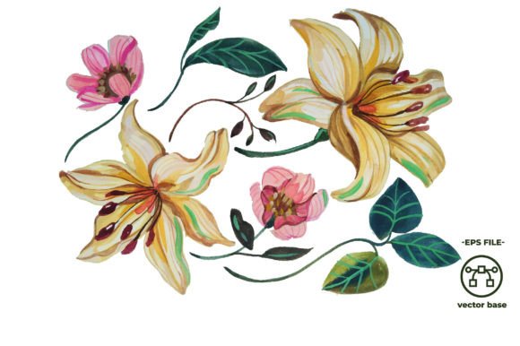 Download Watercolor Flower Elements Orchid - Watercolor flower elements Collection