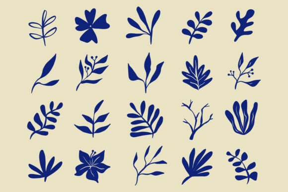 Download Botanical Leaf Silhouette Bundle Set - Leaf Collection